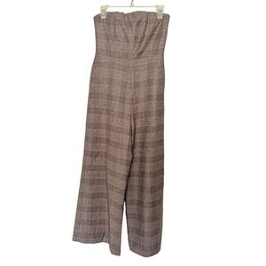 Relume Journal Standard Plaid Wool Strapless Jumpsuit Japanese 36